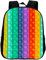 Pop it Rucksack für Mädchen und Jungen, Schulrucksack, Schultasche, Schultasche, 3D-Druck, wasserdicht, Geschenk (01.,16 Zoll (Grundschule))