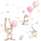 Little Deco Wandtattoo Wandsticker Kinderzimmer Tiere Hasen I Wandbild 54 x 39 cm (BxH) I Luftballons Sterne Wandaufkleber Spielzimmer Baby Deko Kinder DL160-Z9