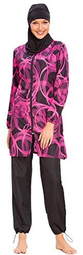 WOWDECOR Muslim Swimming Costume for Women Islamic Modest Swimwear 3 Piece Long Sleeve Burkinis