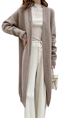 V-Ausschnitt Lang Pullover Cardigan Jacke Mantel Damen Kaschmir Cardigan Dicker Pullover Koreanische Kaschmir Cardigan Jacke