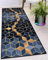 Ufamiluk küchenläufer Blau Schwarz Beige Flur Teppich rutschfest waschbar wasserfest wetterfest klein Teppich küchenläufer für küche Wohnzimmer Balkon draußen Flur 50x100cm ColorC