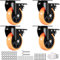 VEVOR Möbelrollen 4er-Set Lenkrollen PVC φ101,6mm Laufrollen 635kg Tragfähigkeit Transportrollen mit A/B-Bremsen Kastenrollen 360° Drehbar Schwerlastrollen für Häusern Büros Studios Fabriken