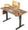 Agilestic Electric Standing Desk, 100 x 60 cm Height Adjustable Sit Stand Desk with Splice Board and Memory Smart Pannel, Home Office Desk, Brown