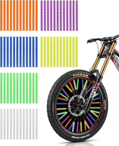NAJILI 72 Stück Speichenreflektoren Fahrrad, Bunt 360° Sichtbar, Wasserfest & Clip-Montage, Für Kinder/BMX/E-Bike