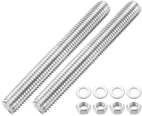 QUARKZMAN 2 Stück Gewindestange M14 x 105mm 201 Edelstahl Rechtsgewinde Stangen Mit Muttern Und Unterlegscheiben Vollgewindestange Für Klemmen, Aufhänger Und U-Bolzen