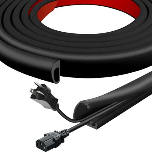 1M Mini Silicone Cable Trunking Self-Adhesive Cable Cover, Half Round Wire Cover for TV, Wall, and Desk, Cable Hider for One Cords, Cable Raceway Home & Office Trim