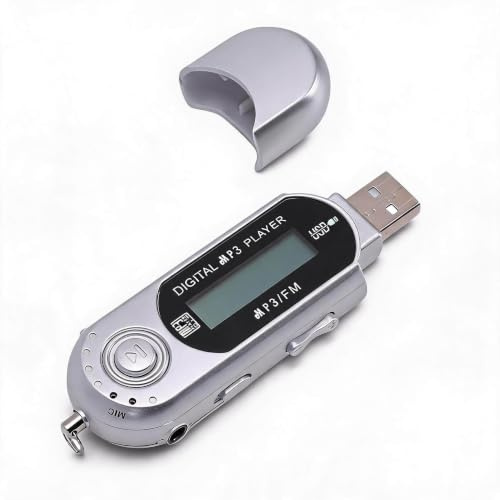 Sxhlseller Lettore MP3 USB, Lettore Musicale Digitale con Display LCD, Supporta i Formati MP3 e WMA, Musicale USB con Scheda TF Fino a 32 GB, Spegnimento Automatico, Batterie AA, (SILVER)