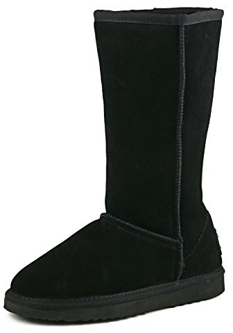 Shenduo Donna Stivali Impermeabile da Neve Invernali con Alti Classici Metà polpaccio D5115 Nero 38EU