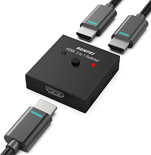 BENFEI HDMI Switch, 4K@60HZ HDMI Umschalter Bi-Direction 2 In 1 Out oder 1 In 2 Out [2 Bildschirme funktionieren nicht gleichzeitig], Unterstützt 4K 3D HD 1080P, Kompatibel für Firestick Xbox PS4 Roku