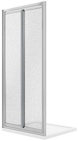 Idralite Porte de Douche 90CM H185 Verre Opaque Ouverture Saloon avec 2 parois pivotantes Mod. Clint