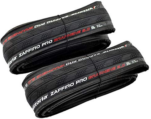 Vittoria Zaffiro Pro G2.0 Graphene Folding Clincher Tire 700x25C, Black, 2 Tire, VT2092