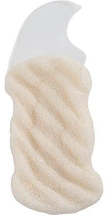 Éponges de soin du corps de type longue vague 100% naturelles, éponges de lavage de Konjac pour le visage et le corps(Long wave white (dry state))