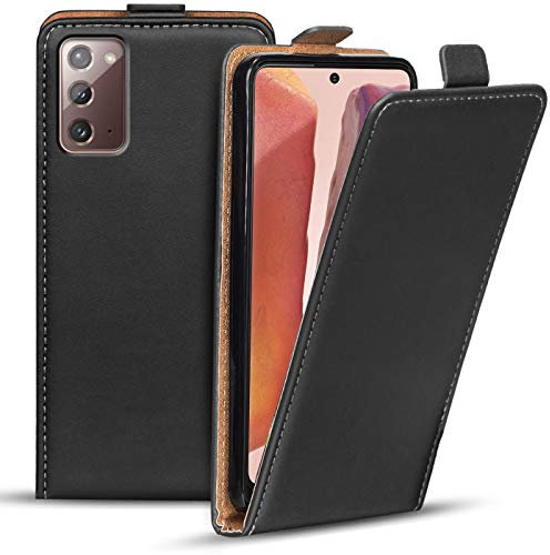 Verco Flip Cover für Samsung Galaxy Note 20 Case, Flipstyle Schutzhülle für Samsung Note 20 Hülle Kunstleder Tasche vertikal klappbare Handyhülle, Schwarz