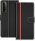 COODIO Handyhülle für Huawei P Smart 2021 Handy Hülle, Huawei P Smart 2021 Hülle Leder Handytasche für Huawei P Smart 2021 Klapphülle Tasche, Schwarz/Rot