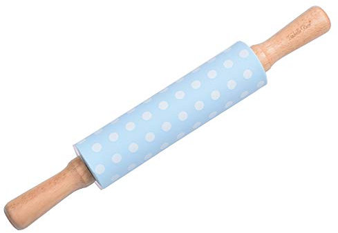 ISABELLE ROSE Mattarello per bambini in silicone blu con pois 30 cm ROL06