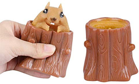 mciskin Dekompression Eichhörnchen Tasse,Zappelspielzeug Sensorisches Spielzeug Spielzeug Silikon Dekomprimierung Eichhörnchen Cup Stress Relief Spielzeug Für Kinder Erwachsene