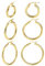 ALEXCRAFT Ohrringe Creolen Silber 925 Gold Hypoallergen Klein Schlafen Creolen Ohrringe Set für Damen mit Saphirblauer Schmuckschatulle 3 Paare(20 mm, 30 mm, 40 mm)