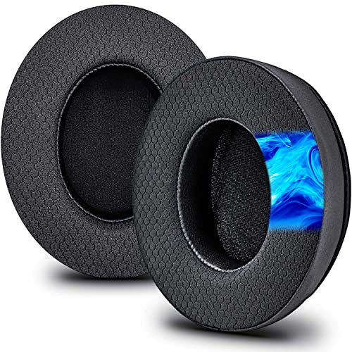 JESSVIT Kühlgel-Ohrpolster für Arctis 3/5 / 7 / 9X & Pro Wireless / ATH M50X / M40X / Cloud Series Modelle / RIG 800HS/800HD/800LX / LVL40/LVL50 / Stealth Series Modelle und mehr (schwarz)