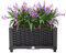 Mingone Blumenkübel Rattan Optik Blumenkasten mit Rankgitter Hochbeet mit Spalier Rankkasten mit Selbstbewässerung für Gärten Hof Balkon(Schwarz 40x40x23cm)