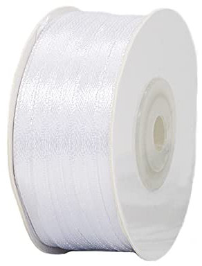 91m Satinband Geschenkband Weiß 3mm Breit,Seidenband Weiß Luftballon Band Dick Schleifenband Satin Dekoband Geschenkverpackung Deko Band Stoffband für Halloween Weihnachten Hochzeit Taufe Geburtstag