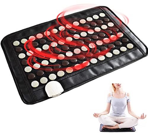 BDXZJ Estera Piedra Jade Infrarroja - Far Infrared Heating Pad - Infrarrojo Lejano Amatista Mat - Almohadilla Termica para El Alivio Dolor, 55X80cm para Lumbares, Espalda, Hombros