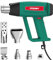 HYCHIKA Professional Heat Gun, 60℃- 600℃ Stepless Variable Temp, 1800W Pure Copper Motor, 1.5S Fast Heating, Overload Protection, 6 Nozzles for Paint Stripping, Heat Shrink and Crafts DIY etc