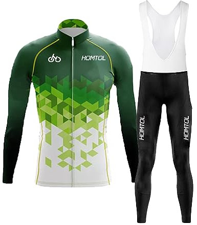 HOMTOL Radtrikot Set Herren Langarm Kurzarm Fahrradbekleidung Fahrradtrikot Triathlon Anzug Herren Fahrrad Trikots Atmungsaktiv Elastische Schnell Trocknend Trikot Radfahren MTB