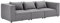 Juskys modulares Sofa Domas M - Couch für Wohnzimmer - 3 Sitzer mit Armlehnen & Kissen - 130 kg belastbar pro Sitz - Möbel Garnitur Stoff Dunkelgrau