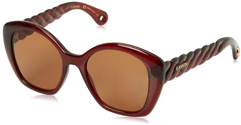 Lanvin LNV628S 601 Deep Red Sunglasses Woman Iniettato, Modified Rectangle, 54