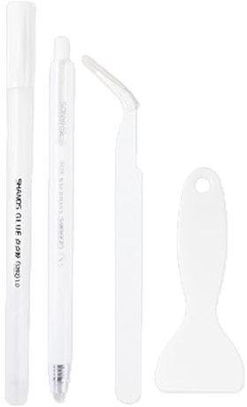 4 pièces Kit d'outils de Scrapbooking Stylo à Colle pour Scrapbooking Kit de Bricolage stylos à Colle Ensemble d'outils manuels adhésifs puissants coupe sculpture colle ponctuelle pelle pincettes