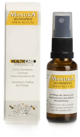 Manuka Spray mit echtem neuseeländischem Manuka Honig, Vitamin-C, Eucaplytus und Pfefferminz-Extrakt - Manuka Honig Mundspray für Hals, Mund und Rachen