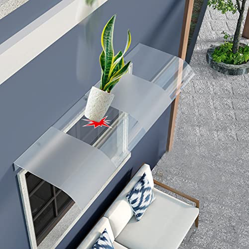 Modern Polycarbonate Front Door Canopy Awning Shelter for Outdoor Garage Balcony Water Resistant Invisible Design Self Cleaning Roofing 40x70cm