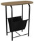 URBNLIVING Table d'appoint ovale fine avec porte-revues pour café, collations et journaux – Dessus en bois moderne et cadre en métal – Parfait pour le salon, la cuisine ou la chambre à coucher