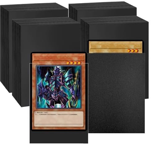 300 Pcs Black Card Sleeves 66 x 91mm Perfect Fit Inner Sleeves Standard Soft Penny Sleeves Card Protector Sleeves for MTG, TCG, PKM, Game Cards