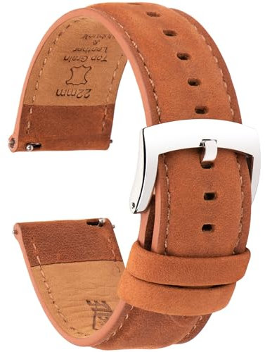 CORROPELLE Leather Watch Straps Quick Release, Vintage Elegant Top Grain Leather Watch Strap Bands Replacement for Men and Women, Watch and Smartwatch, Choice of Width - 18mm 19mm 20mm 21mm 22mm