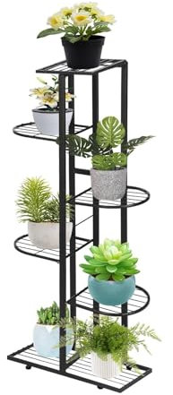 LN COZY CORNER 6-Tier Vintage Iron Plant Stand for Indoor & Outdoor Use - Space-Saving, Sturdy & Rust-Proof Flower Pot Holder for Home, Garden, Balcony Decor