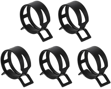 sourcing map 5pcs Spring Band Type Hose Clamps 30mm Fuel Line Hose Spring Clip Silicone Vacuum Hose Pipe Clamp Low Pressure Tube Clip Fastener, Black