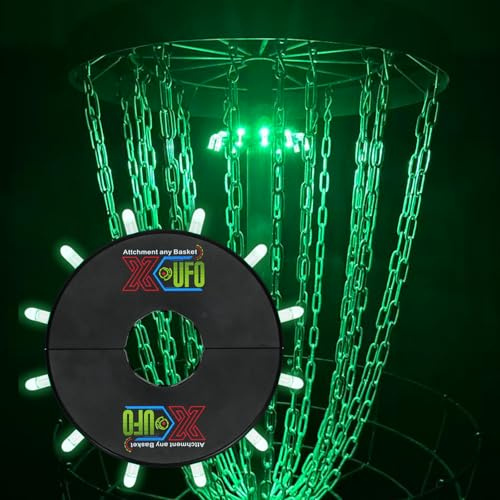 X-UFO Disc Golf Basket with Frame Sensor Light and Automatic Color Change, Compatible with Disc Golf Basket Frames (48MM)