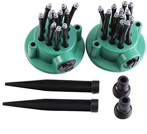Gartenbewässerung Pflanzen Sprinkler 2 Stück, Verstellbar, Vielseitiges Rasensprenger System - Wassersparend, Flexibel Anpassbar, Für Blumenbeete und Gemüsegärten