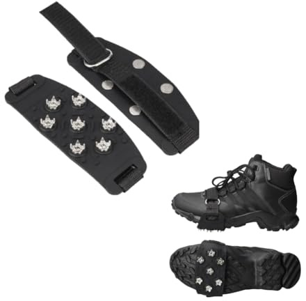 Anti Rutsch Schuhspikes, Anti Rutsch Schuhspikes mit 7 Zähne, Steigeisen für Wanderschuhe, Schuh Spikes Glatteis, Schneesteigeisen, zum Überziehen Ice Grips für Schuhe Stiefel