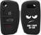kwmobile Coque clé de Voiture Compatible avec Audi Clé 3-Touches Accessoire clé Voiture - Protection étui Souple en Silicone - Blanc-Noir