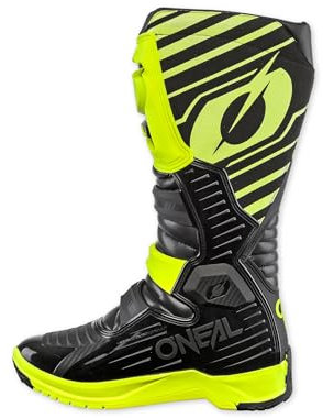 O'NEAL | Stivali Motocross | Enduro Motorcycle | Suola antiscivolo per la massima aderenza, zona tallone ergonomica, fodera perforata| Stivali RMX | Adulto | Nero Giallo Neon | Taglia 45
