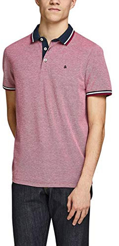 Jack & Jones Men's Jjepaulos Polo Ss Noos Polo Shirt, Rio Red, XXL
