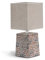 Aigostar lampada da tavolo E14 in ceramica con paralume in stoffa. Design vintage.