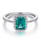 Funkelnder Damenring in 925 Sterling Silber mit Rubin und Smaragd Edelstein für Damen und Frauen I Ring Zirkonia Stein mit Profischliff Schmuck in Juweliersqualität (Green Emerald, 56)