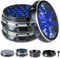 Clear Top Herb Grinder Metal Large 2.5'' Large 4-Part, Aluminum Alloy Spice Grinder with Pollen Catcher (Black Blue)