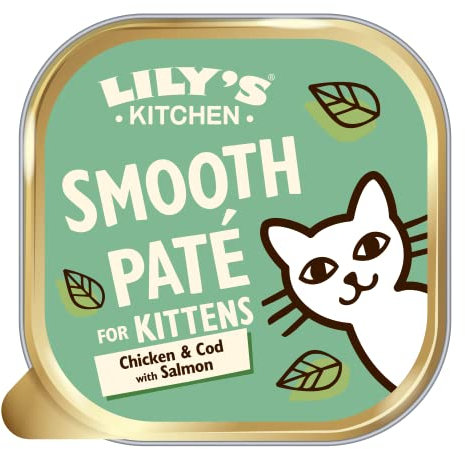 Lily's Kitchen Feine Huhn- und Kabeljaupastete mit Lachs Alleinfuttermittel für Kätzchen (19 x 85 g)
