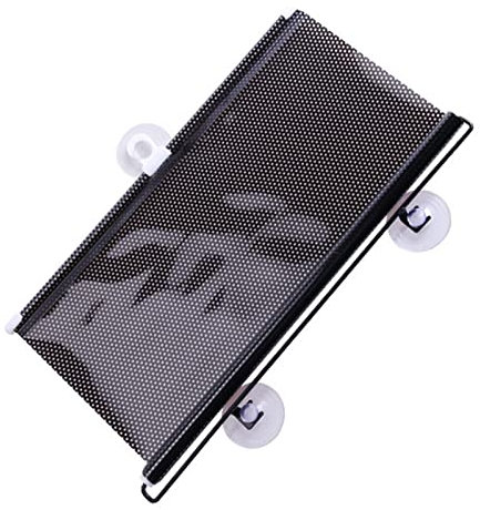 MOMOTOU Auto Universal Frontscheibe Heckscheibe Sonnenschutz Rollo Einziehbare Windschutzscheiben-Sonnenblende UV Schutz Saugnapf-Sonnenblende (Schwarz, 50 * 125CM)