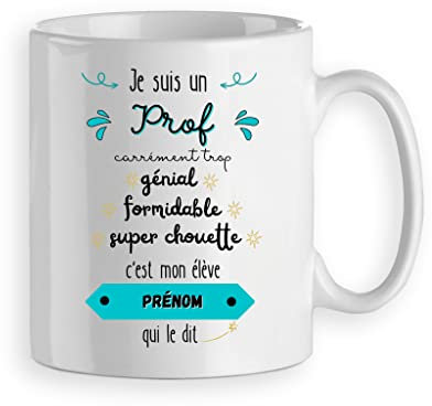 Mug Tasse cadeau pour prof genial formidable - cadeau pour prof femme ou homme personnalisé prénom