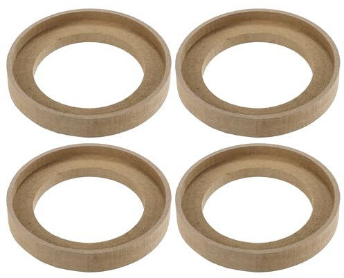 uxcell 4 Pcs Universal 4 Inch Speaker Subwoofer Mounting Spacer Rings Wood